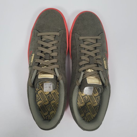 Puma Suede Dragon Edition Men's Green Red Sneakers 368359 01 US Size 9 - Picture 5 of 8